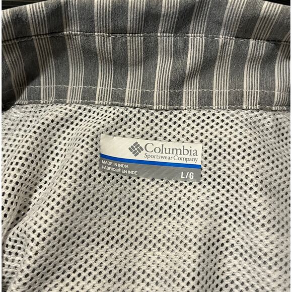 Columbia Omni-Shade Fishing Shirt Men’s Large Sun Protection Vented S/S Gray - Picture 3 of 3